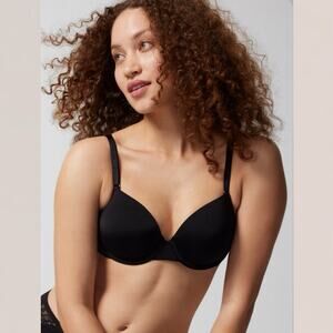Soma Vanishing Back Full Coverage Black Bra Sz 40C Classic Underwire